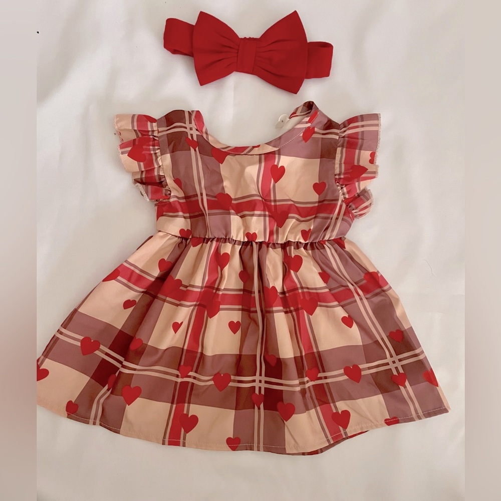 Valentines Heart Dress and Bow